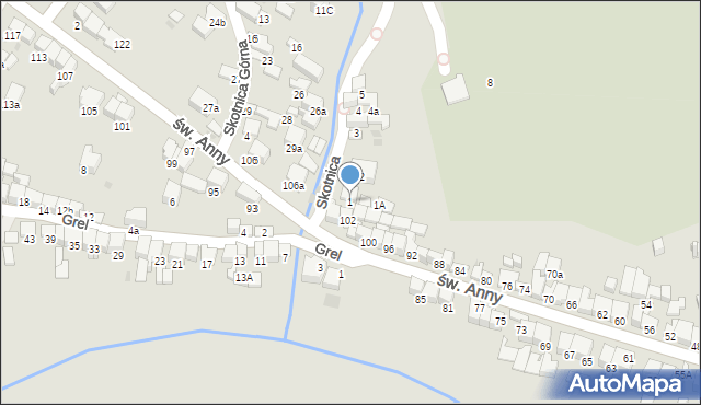 Nowy Targ, Skotnica, 1, mapa Nowego Targu