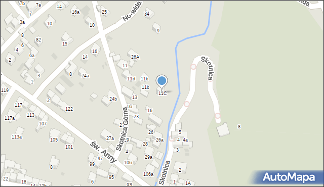 Nowy Targ, Skotnica, 11C, mapa Nowego Targu