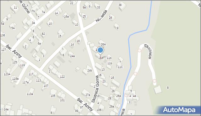 Nowy Targ, Skotnica, 11d, mapa Nowego Targu