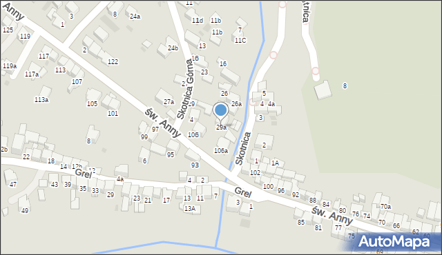 Nowy Targ, Skotnica, 29a, mapa Nowego Targu