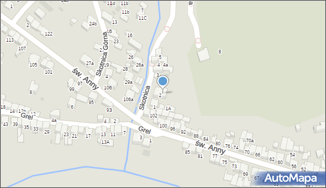 Nowy Targ, Skotnica, 2a, mapa Nowego Targu