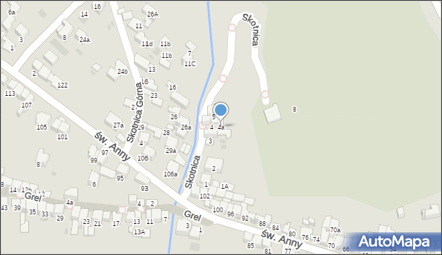 Nowy Targ, Skotnica, 4a, mapa Nowego Targu