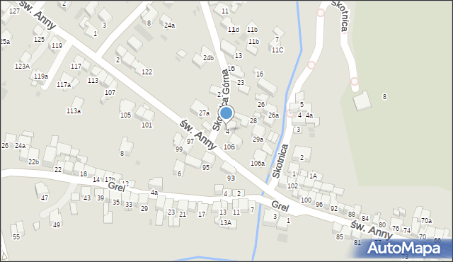 Nowy Targ, Skotnica Górna, 4, mapa Nowego Targu