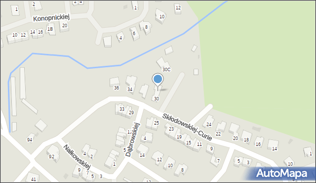 Oborniki, Skłodowskiej-Curie Marii, 30A, mapa Oborniki