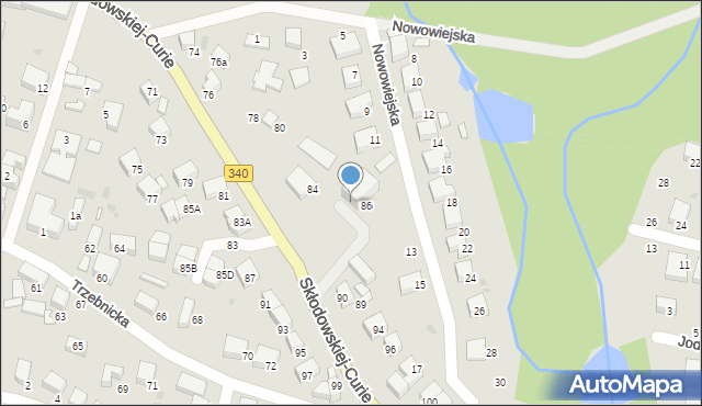 Oborniki Śląskie, Skłodowskiej-Curie Marii, 88, mapa Oborniki Śląskie