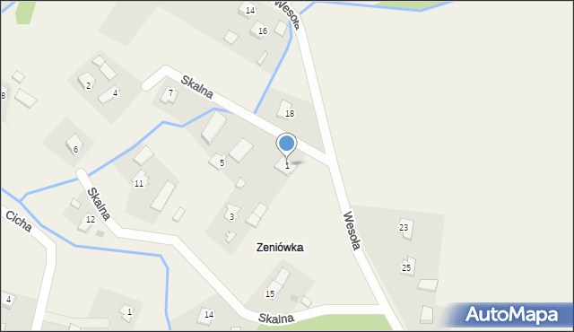 Odrzechowa, Skalna, 1, mapa Odrzechowa