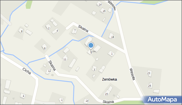 Odrzechowa, Skalna, 5, mapa Odrzechowa