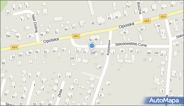 Olesno, Skłodowskiej-Curie Marii, 21a, mapa Olesno