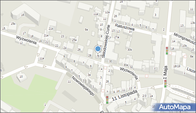 Olsztyn, Skłodowskiej-Curie Marii, 5, mapa Olsztyna