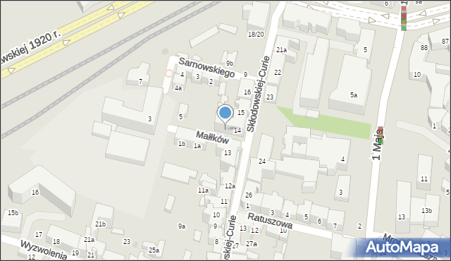 Olsztyn, Skłodowskiej-Curie Marii, 14a, mapa Olsztyna