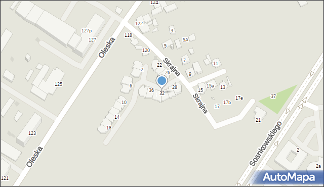 Opole, Skrajna, 32, mapa Opola