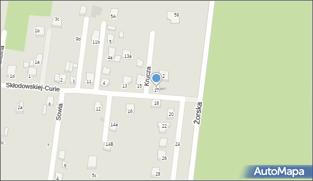 Orzesze, Skłodowskiej-Curie Marii, 17, mapa Orzesze