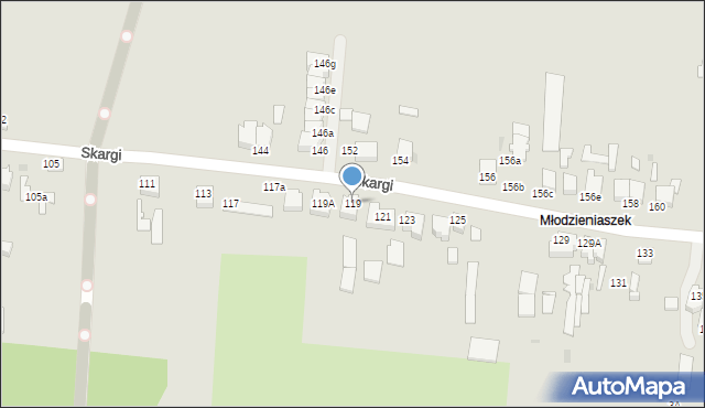 Pabianice, Skargi Piotra, ks., 119, mapa Pabianic