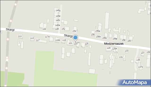 Pabianice, Skargi Piotra, ks., 123, mapa Pabianic