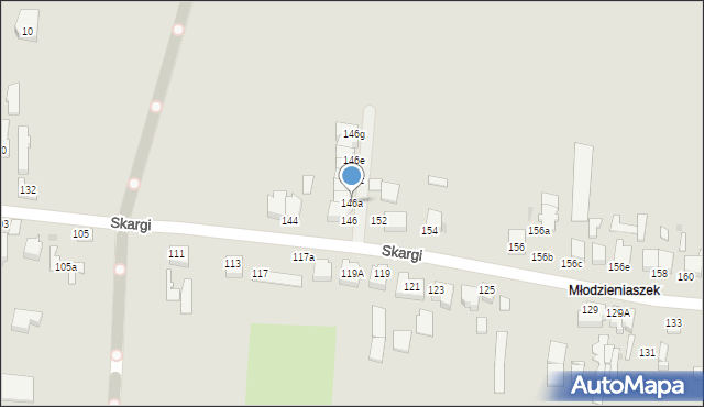 Pabianice, Skargi Piotra, ks., 146a, mapa Pabianic