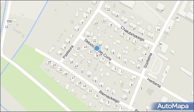 Parczew, Skłodowskiej-Curie Marii, 9, mapa Parczew