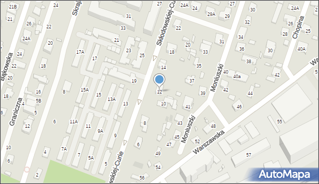 Piastów, Skłodowskiej-Curie Marii, 12, mapa Piastów