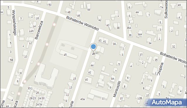Piastów, Skłodowskiej-Curie Marii, 46, mapa Piastów