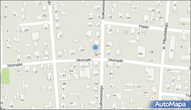 Piastów, Skorupki Ignacego Jana, ks., 18, mapa Piastów