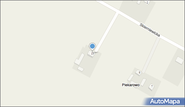 Piekarowo, Skierniewicka, 13, mapa Piekarowo