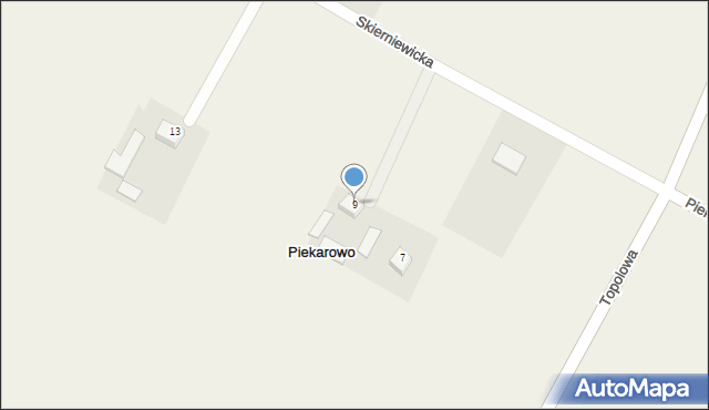 Piekarowo, Skierniewicka, 9, mapa Piekarowo