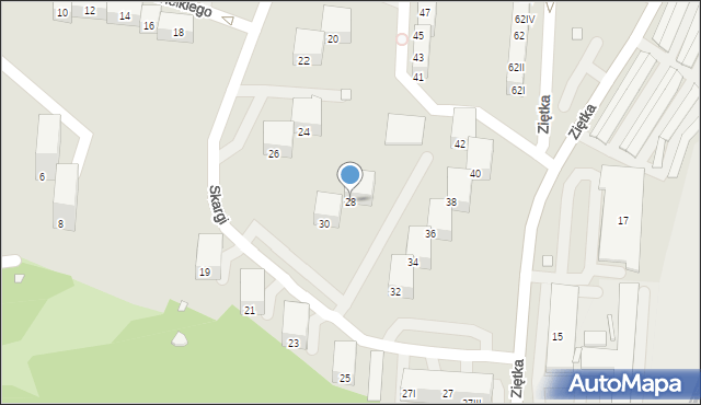 Piekary Śląskie, Skargi Piotra, ks., 28, mapa Piekary Śląskie