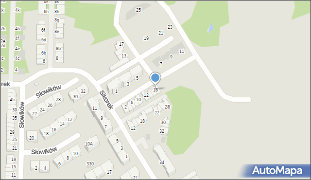 Piekary Śląskie, Skowronków, 18, mapa Piekary Śląskie