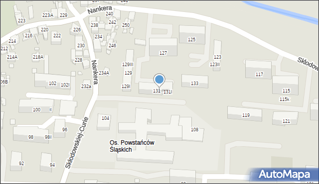 Piekary Śląskie, Skłodowskiej-Curie Marii, 131II, mapa Piekary Śląskie