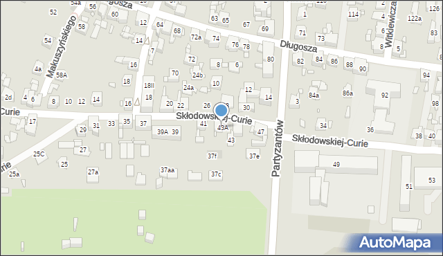Piekary Śląskie, Skłodowskiej-Curie Marii, 43A, mapa Piekary Śląskie