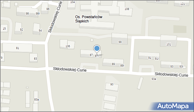 Piekary Śląskie, Skłodowskiej-Curie Marii, 87I, mapa Piekary Śląskie