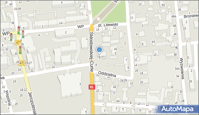 Piotrków Trybunalski, Skłodowskiej-Curie Marii, 4, mapa Piotrków Trybunalski