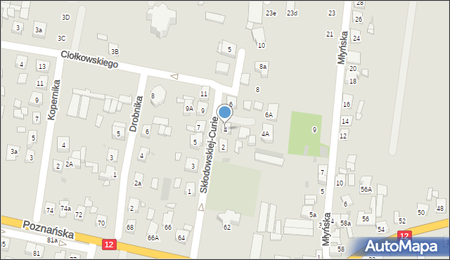 Pleszew, Skłodowskiej-Curie Marii, 4, mapa Pleszew