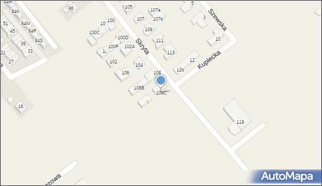 Plewiska, Skryta, 108C, mapa Plewiska