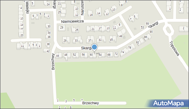 Polkowice, Skargi Piotra, ks., 62, mapa Polkowice