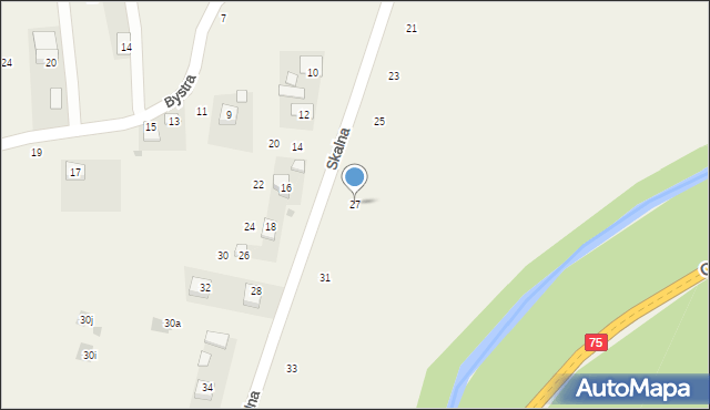 Poręba Spytkowska, Skalna, 27, mapa Poręba Spytkowska