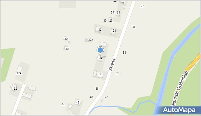 Poręba Spytkowska, Skalna, 34, mapa Poręba Spytkowska