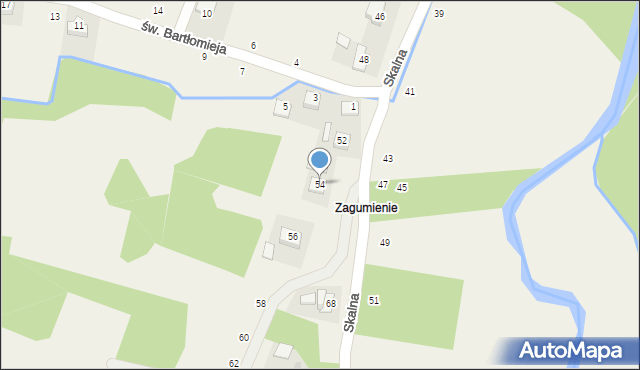 Poręba Spytkowska, Skalna, 54, mapa Poręba Spytkowska