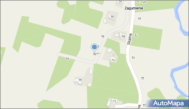 Poręba Spytkowska, Skalna, 62, mapa Poręba Spytkowska