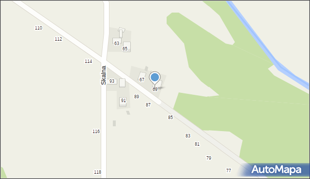 Poręba Spytkowska, Skalna, 69, mapa Poręba Spytkowska