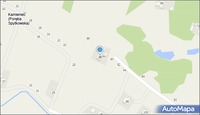 Poręba Spytkowska, Skalna, 88, mapa Poręba Spytkowska