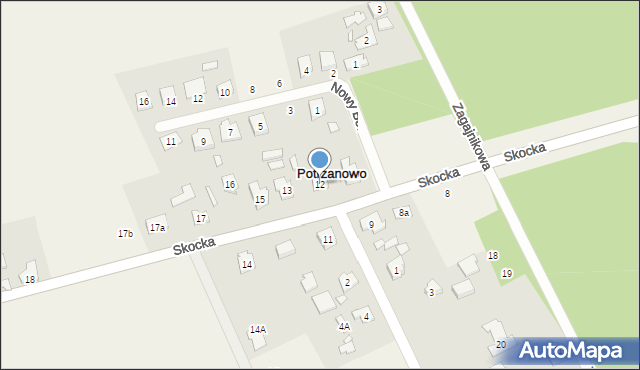 Potrzanowo, Skocka, 12, mapa Potrzanowo