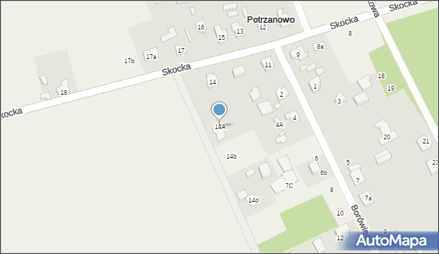 Potrzanowo, Skocka, 14A, mapa Potrzanowo