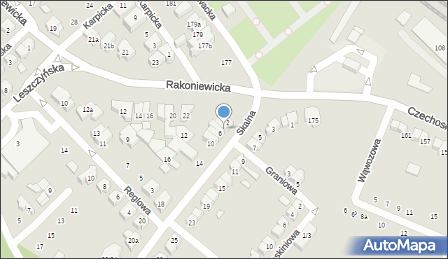 Poznań, Skalna, 4, mapa Poznania