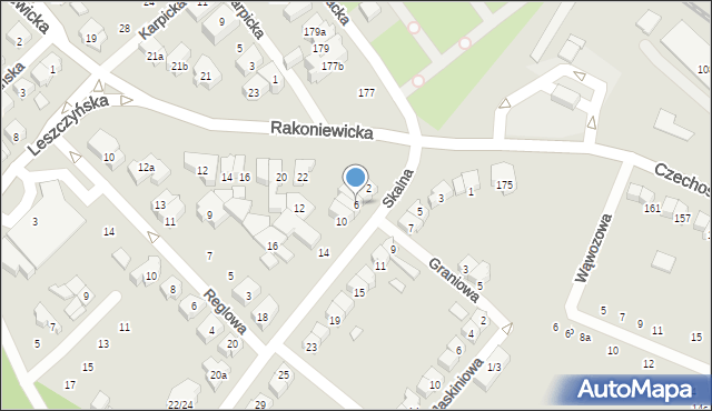 Poznań, Skalna, 6, mapa Poznania