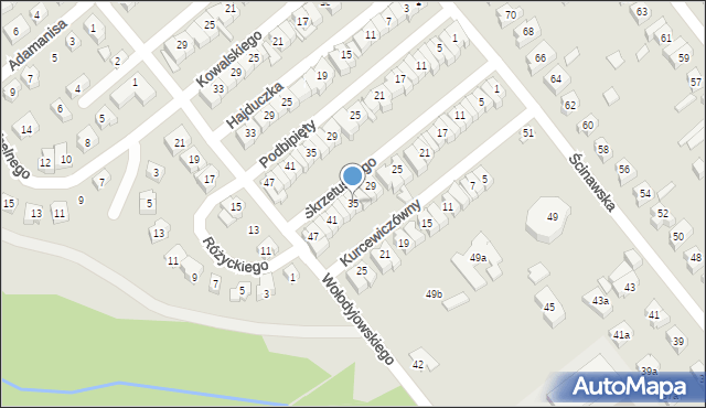 Poznań, Skrzetuskiego Jana, 35, mapa Poznania