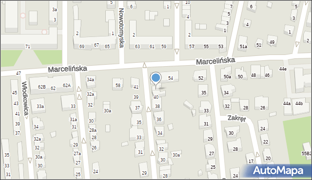 Poznań, Skarbka Fryderyka, 40a, mapa Poznania