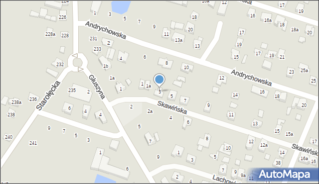 Poznań, Skawińska, 3, mapa Poznania