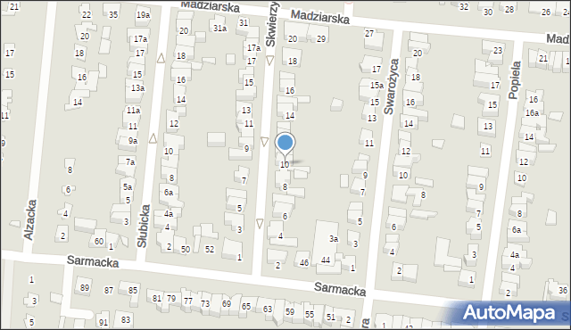 Poznań, Skwierzyńska, 10, mapa Poznania