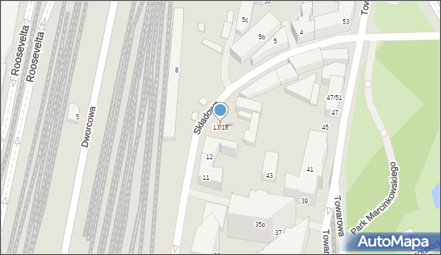 Poznań, Składowa, 13/18, mapa Poznania