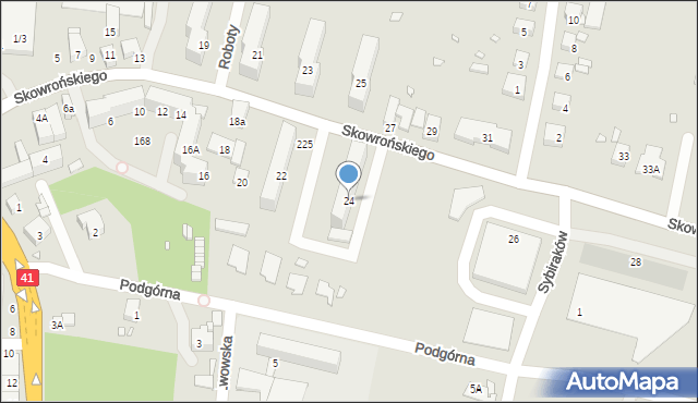 Prudnik, Skowrońskiego, ks., 24, mapa Prudnik